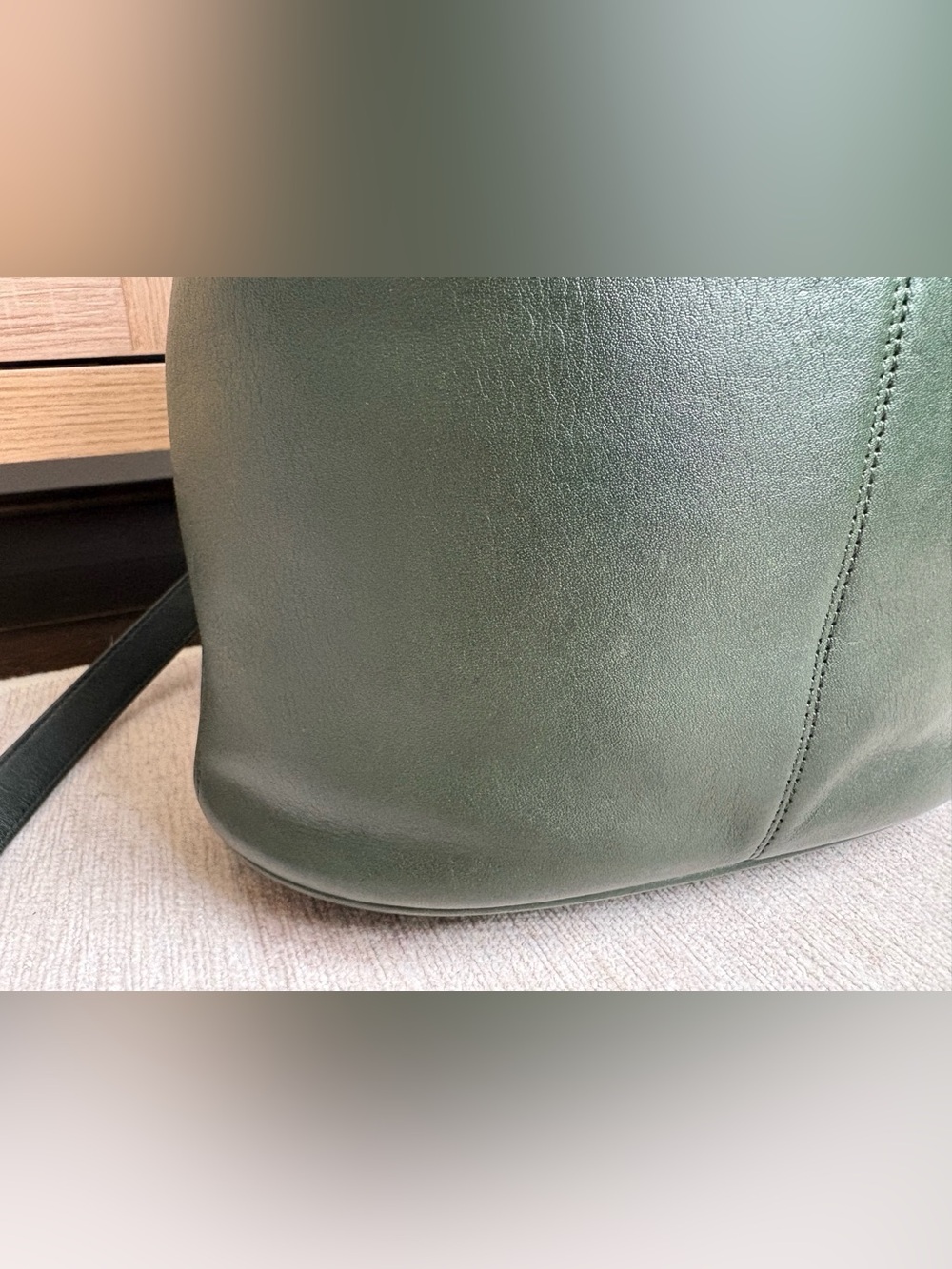 COACH Vintage Thompson Drawstring Bottle Green Bucket Bag Shoulder Bag 4151 - Picture 12 of 13